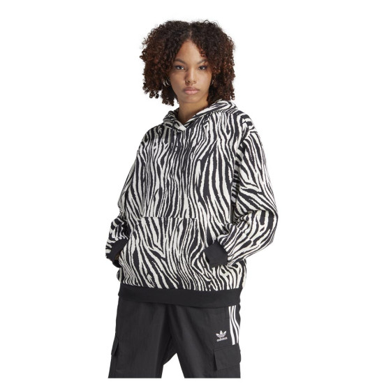 Adidas Γυναικείο φούτερ Allover Zebra Animal Print Essentials Hoodie